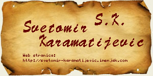 Svetomir Karamatijević vizit kartica